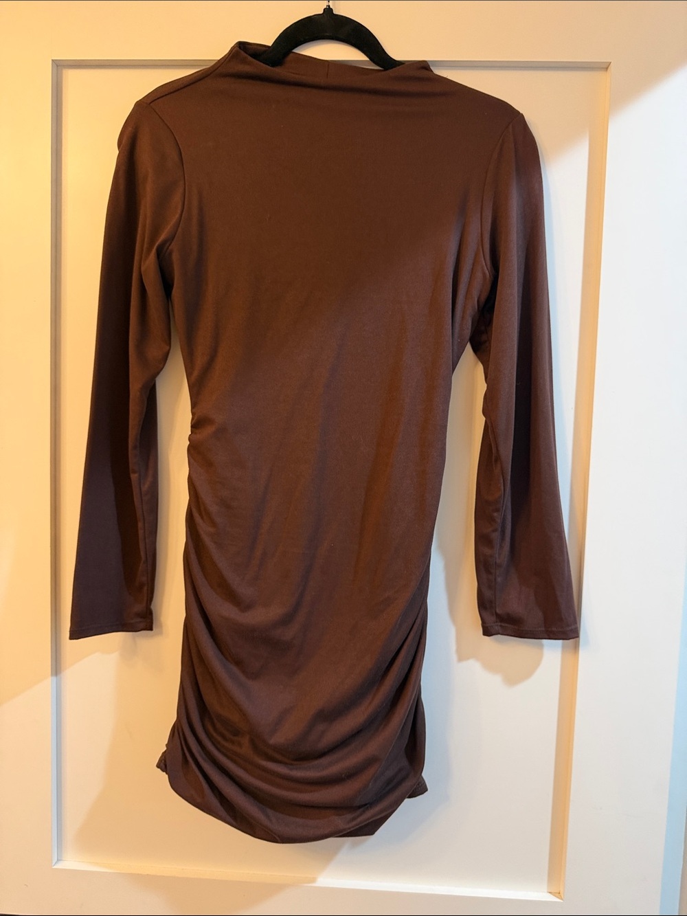 Temptations Brown Long-Sleeve Mini Dress